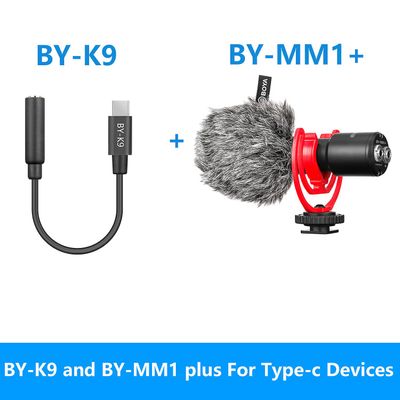 Boya kondensator haglgevær mikrofon Professional Studio Mini Mic med stødmontering til Iphone Android PC DSLR kamera Vlog-optagelse MM1 PLUS-K9