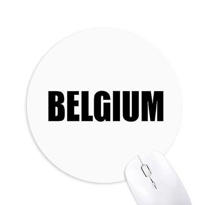 Belgien Land Navn Sort Runde Skridsikker Gummi Musemåtte Spil Office Musemåtte