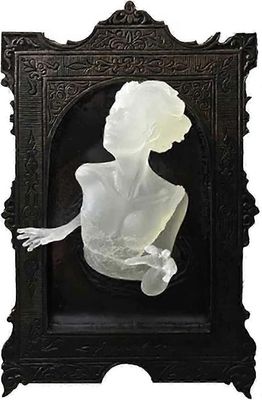Ghost In The Mirror Wall Decor - Luminous Ghost Mirror -patsas, Halloween-koristeet, Haunted House (WOMAN)