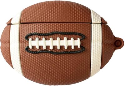 Linkrunning Øretelefon kasse kompatibel med Airpods 1 / 2, Cool Creative Brown Rugby Football Shape Airpods Sag, Stilfuld Soft Silikone Øretelefon ...