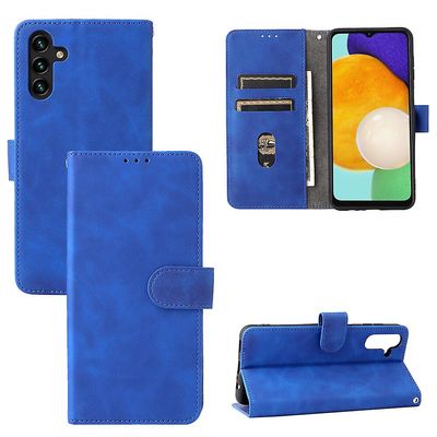 Etui til Samsung Galaxy A13 5g Cover Premium læder med kortholder Flip Folio magnetisk etui Etui Coque - sort Blå