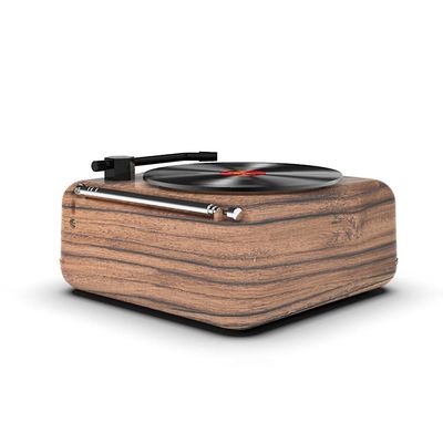 Sajygv Høy kvalitet trådløs retro vinyl platespiller fargerik 3d stereo hifi bass bluetooth høyttaler med fm radio tf kortspor u disk Tre farge