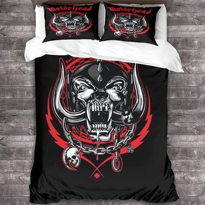Motorhead-pussilakana Double Rock 'n' Roll -kuvioinen vuodevaatteet Pehmeä kevyt mikrokuituinen Heavy Metal Band -peittosuojus vetoketjusulkimella ...