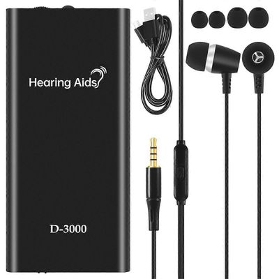 Kuulokojeen ladattava korvaäänenvahvistin vanhuksille Kasettikuulokojeet Kiina Säädettävän äänen digitaalinen apu korvanhoitolaite musta