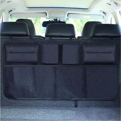 Universal Auto Bil Arrangør Trunk bagsædet Opbevaring Taske Mesh Net Pocket Bag Sort