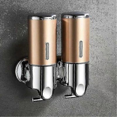 Vaahtosaippua-annostelijan seinäteline kylpyhuonetarvikkeille, suihkunestepidike vetotangolla Kultainen tupla