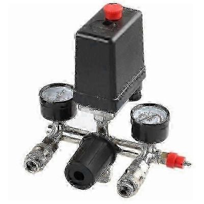 Paineensäädin painevahdilla kompressorille Painemittari 2 näytöllä uusi Qhzl A-G 5