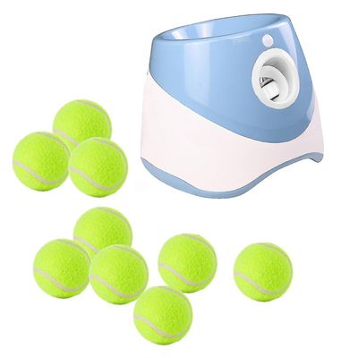 Hund automatisk ballkaster med 3/6/9 baller slitesterk ballkastemaskin for liten mellomstor hund Blå 9 Balls