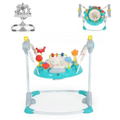 Moni Hopser Vista peli keskus, musiikki, valo, MP3-liitäntä, korkeus säädettävissä harmaa turkoosi