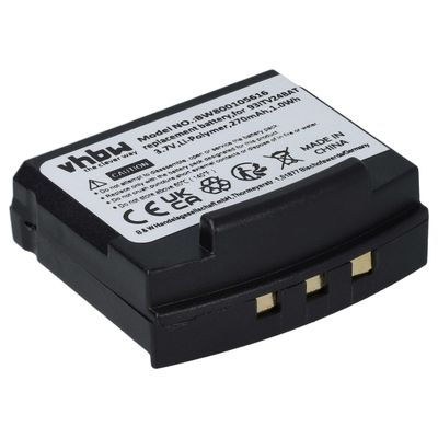 vhbw-akku, joka on yhteensopiva Amplicommin langattomien TV2410-, TV2510-, TV2400-, TV2500-kuulokkeiden (270mAh, 3.7V, Li-polymeeri) kanssa Musta