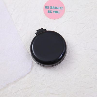 3 stykker Mini Air Cushion Comb Foldable Travel Mirror Hårbørste Runde Pocket Hårbørste (Sort)
