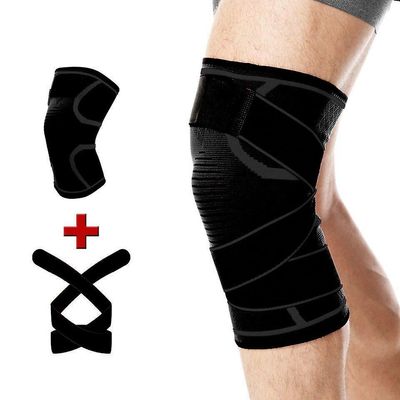1Pcs sport kneepad mænd tryk elastisk bandage knæ puder støtte fitness gear basketball volleyball tandbøjle beskytter 01 Xl