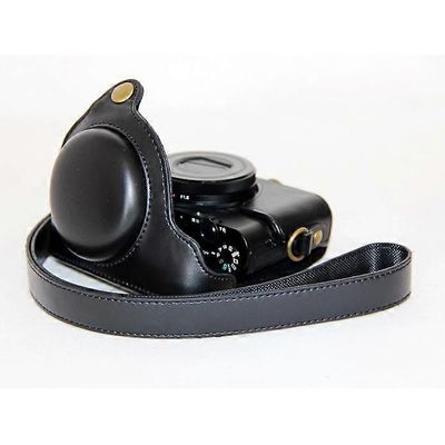 Tyypin A nahkainen kameran suojakotelo + hihna Sony DSC-RX100 Mark III IV M1 / M2 / M3 / M4 / M5: lle