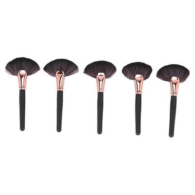 5pc Blød makeup Stor fanbørste Blush Powder Foundation Gør værktøj Big Fan Kosmetikbørster