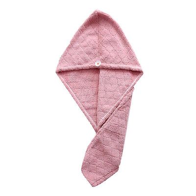 Yunshu Mikrofiber Hårtørring Håndklæder Hætte, Tør Wrap Cap Med Knap Pink