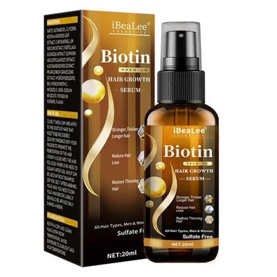 Biotin Anti Hair Loss Spray Scalp Treatment Nopeasti kasvava hoito Eteeriset öljyt miehille Naisten hiustenhoito 1pc