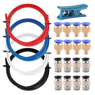 4m Bowden rørrør med pc4-m6 og pc4-m10 pneumatiske fittings rørskærer til 1,75 mm filament 3d