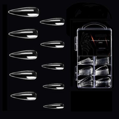 Grape Pp 100 stk Falske Full Cover Ballet Negle Falsk Akryl Nail Tips 10 Størrelser