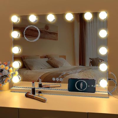 Led-peili USB-meikki valoilla valaistuna 10 lamppua 3 valaistustilaa pöytäseinälle asennettava kosmeettinen m
