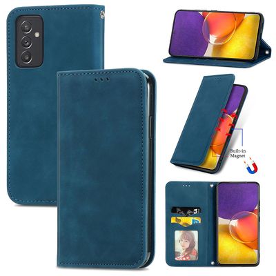 Gangxun Sag Til Samsung Galaxy A82 5g Magnetisk lukning Læder Tegnebog Cover Housse Etui Shockproof - Blå