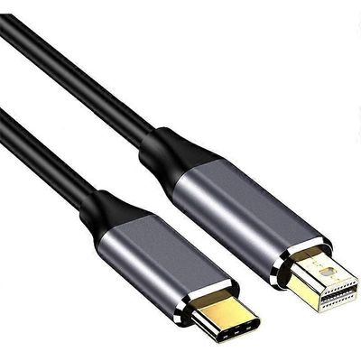 1,8 metrin Type-C–Mini DP Thunderbolt 3 -johtoinen mini-Displayport 4K/60Hz HD -videokaapeli TV-näytölle