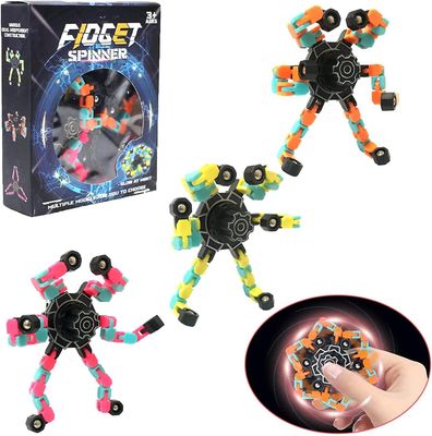AIR Finger hånd spinning top fokus legetøj med transformable kæde mekanisk spiral twister (3 Pack)