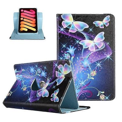 Kuviotulostuskotelo 10 tuuman tabletille, pyörivä PU-nahkainen korttipidike joustava nauhateline universaali tabletin kansi Sininen