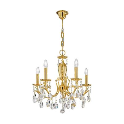 Kolarz Lighting Kolarz VICTORIA 2 - Classic Crystal 5 Arm Lysekrone poleret guld, 5x E14