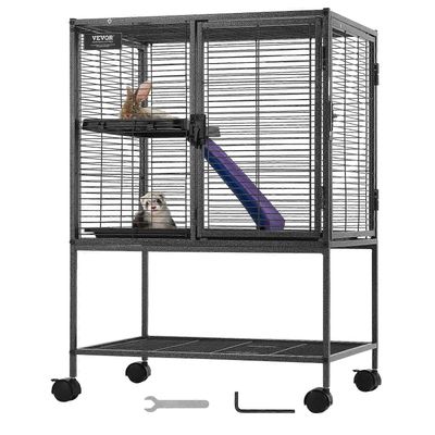 Succebuy 34" rullaava metallifrettihäkki, suuri 2-kerroksinen Critter Nation -häkki, lemmikkirotille, hamsterille, marsulle, chinchillalle, oravill...