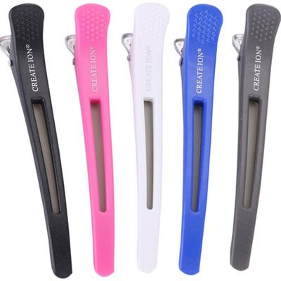 6pcs Hair Clips Pro Salon Frisør klemmer Klip Gummi Hår sektionsopdelning Clip Hairpin Styling Tilbehør Grøn