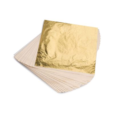 Kultaiset lehtilevyt - 100 kultafolioarkkia - 9x 9 cm monikäyttöinen kultalehti kynsille, taide- ja tee-se-itse-projekteille, kuvakehyksille, kodin...