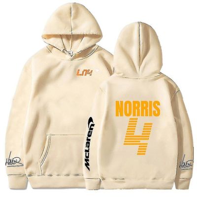 Mclaren F1 hættetrøje Lando Norris 4 bogstaver print Mænds og kvinders sweatshirt efterår / vinter afslappet mode gade stor hættetrøje, 4,4 M