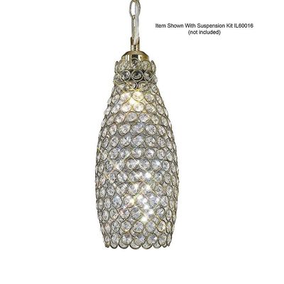Inspired Lighting Kudo Krystal tromme SKYGGE KUN antikke messing, Krystal