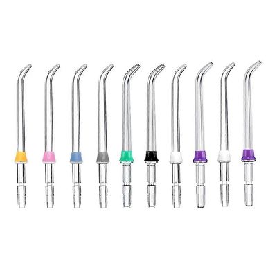 10kpl korvaavat klassiset suihkukärjet, jotka ovat yhteensopivia Waterpik-vesilankailijoiden ja muiden merkkien suukastelulaitteiden kanssa Kuten