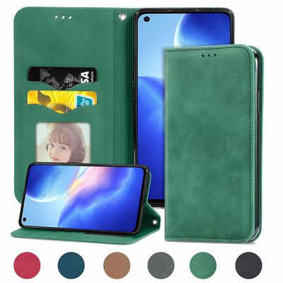 Gangxun Sag For Oppo Find X3 Lite Magnetisk Lukning Læder Tegnebog Cover Housse Etui Shockproof - Grøn