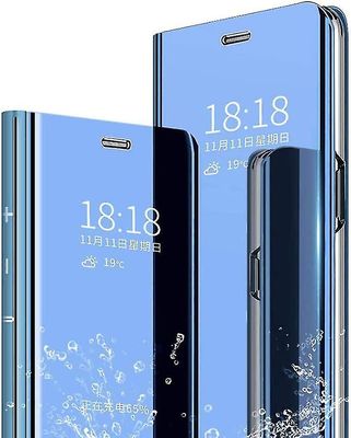 Telefon sag Slim Clear View Vindue Flip Ultra Slim Bookstyle Cover til Samsung Galaxy Note 10 Pro Blå