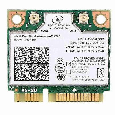Intel 7260 AC 7260HMW 867 Mbit / s 5G langaton Wifi BT Mini-PCI-E-Karte fg2025031700628