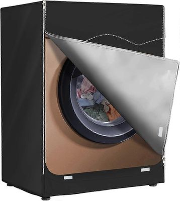 Pesukoneen kansi, vedenpitävä kuivausrummun suojakansi Aurinkovoide Anti-ultraviolettisäteily Vedenpitävä Pölytiivis (Musta, D60xL65xK85 cm) Edition