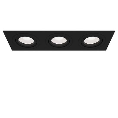 Maytoni Lighting Atom forsænket Triple Square Downlight Sort, 3 Lys, GU10