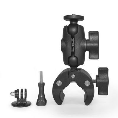 Linkrunning Styr klemme motorcykel montering, med dobbelt kuglehoved Super Clamp Mount adapter tilbehør sort 13*4.5*2CM