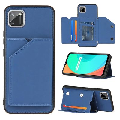 Gangxun Sag For Realme C11 Vintage Cuir Cover Læder sag Kofanger - Noir