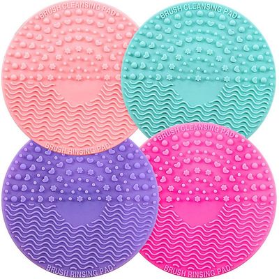Grape Pp 4pcs Silikone Makeup Brush Rengøring Mat Brush Scrubber Mat