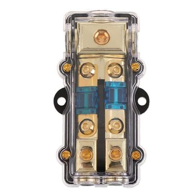 Kraftfordelingsblokk (2-veis) 4/8 AWG-måler sikringsholderfordelingsblokk 4 Måler inn til (2) 8 G Som vist