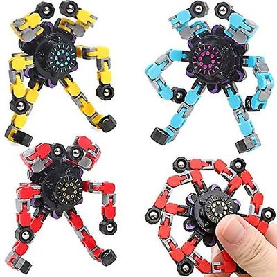 AIR Fingerspids spinning top fokus legetøj med transformerbar kæde spiral deformerbar (3 Pack) 3pcs