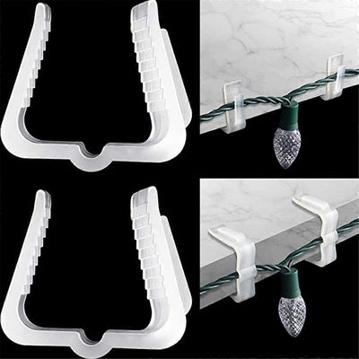 100 kpl jouluvaloklipsuja ulkokoukkuja jouluhenkari valkoinen