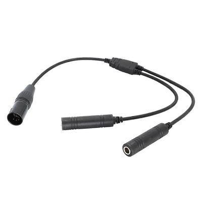 GA Dual Plugs to 5 Pin XLR -sovitin Musta Aviation Kuulokekaapeli Universal Aviation Communicatille Kuten