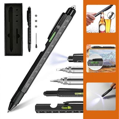 6-in-1 monitoimityökalukynä LED-valolla, ruuvimeisseli, kynä ja pullonavaaja - Kompakti EDC-työkalu miehille, toimistolle, matkoille ja lahjoilleMu...