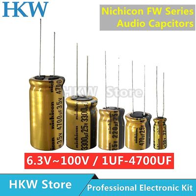 10 stk Nichicon Fw-serien elektrolytkondensatorer Hifi lydkondensator 6.3v 16v 25v 35v 50v 63v 100v 1uf 10uf 220uf 330uf 470uf 6.3V470UF 6.3X11