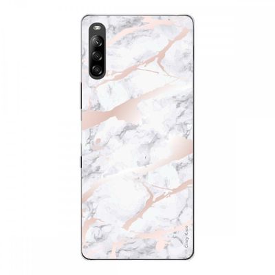 Crazy Kase Hull Til Sony Xperia L4 i silikone soft 1 mm, pink marmor effekt