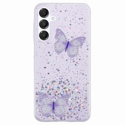 AW-sarja Samsung Galaxy A16 5G -kotelolle epoksi PVC perhonen TPU estetiikka puhelimen kansi - violetti Monivärinen Purple